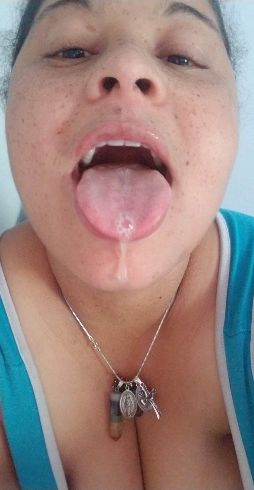 Cum all over my freckles and my tongue daddy! — 14