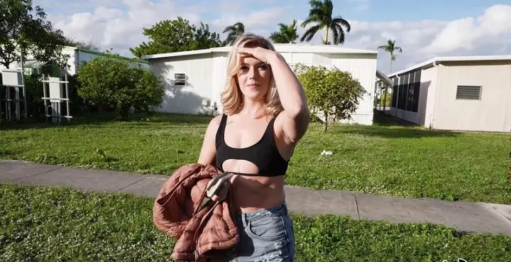 Madeline, after seeing Dayski's erection, gets wet, sucks his cock, and gets pounded until he cums on her face. — 13